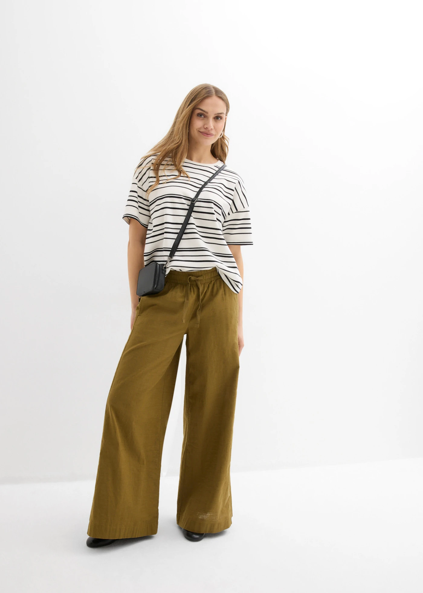 Pantalon palazzo 100% coton • vert nature • Boutique bonprix