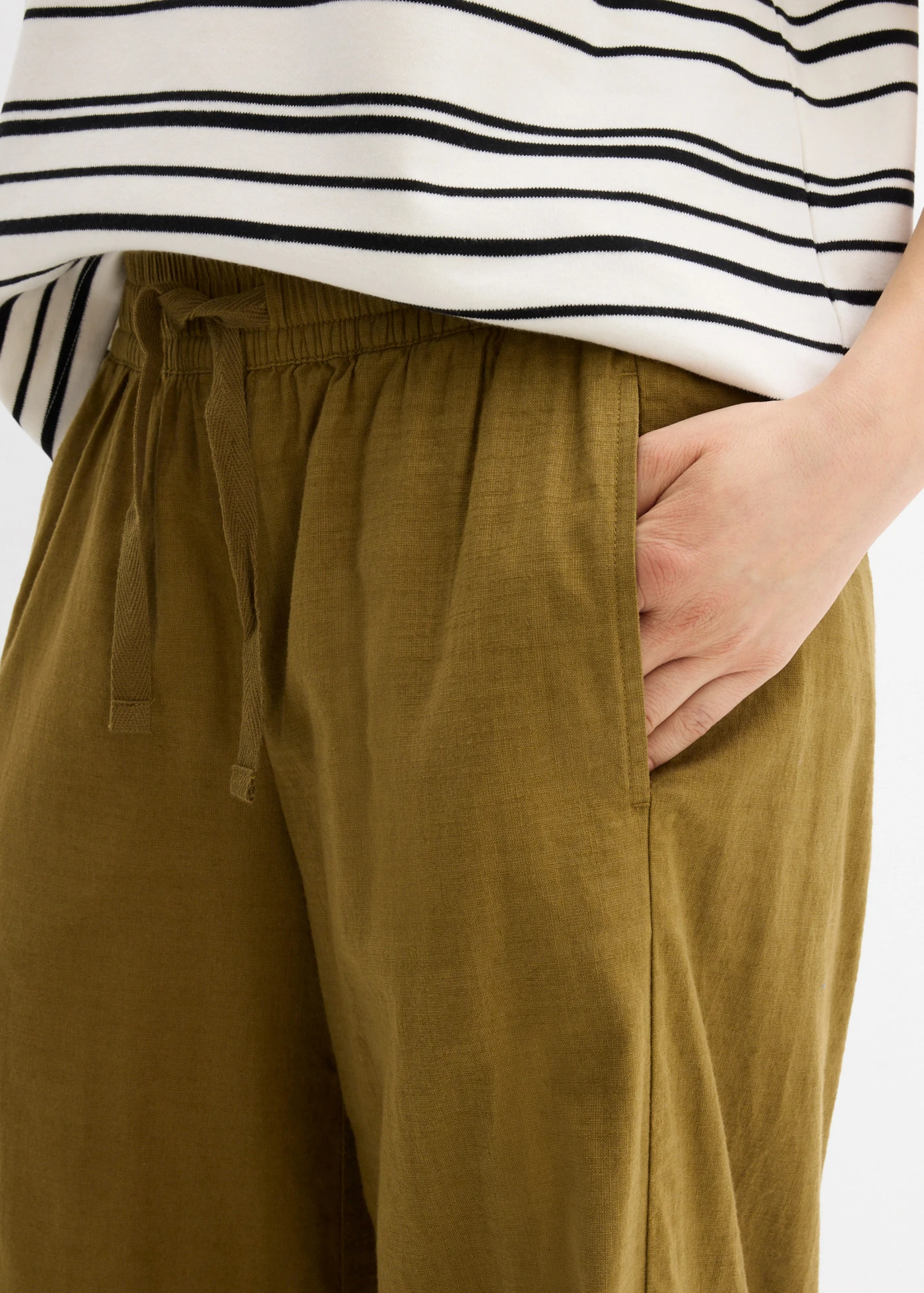 Pantalon palazzo 100% coton • vert nature • Boutique bonprix