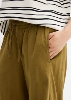 Pantaloni palazzo din bumbac 100% • verde-natur • magazin bonprix