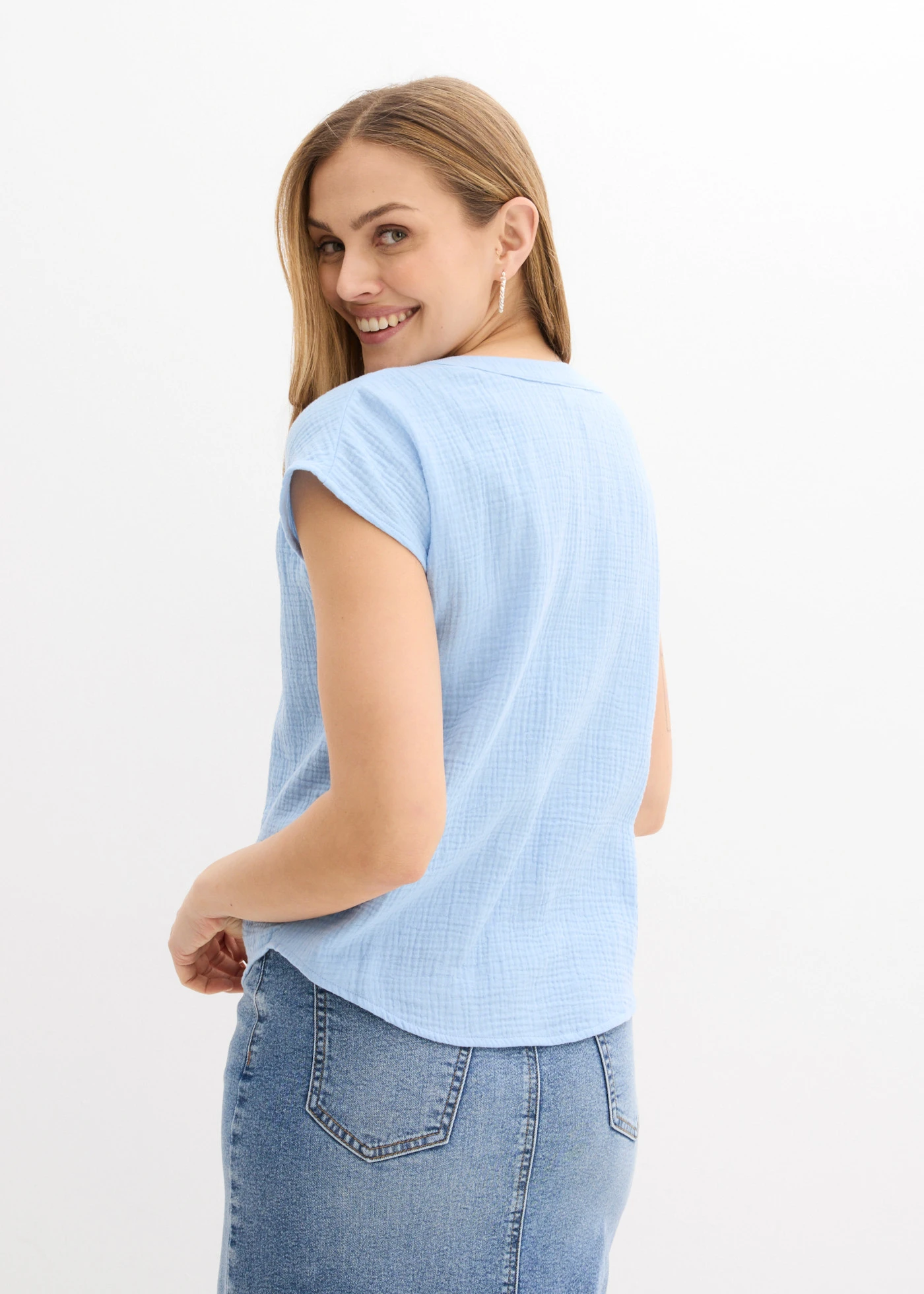 Blouse en gaze de coton • bleu clair • product-page.page-title-suffix