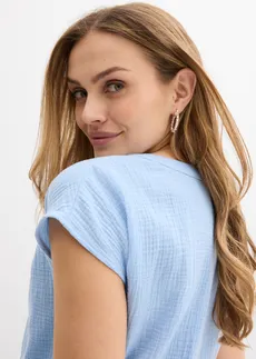 Blousetop van katoen • lichtblauw • bonprix online shop