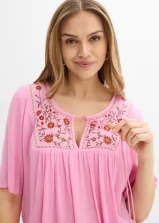 Tunică creponată din viscoză moale • roz floral • magazin bonprix