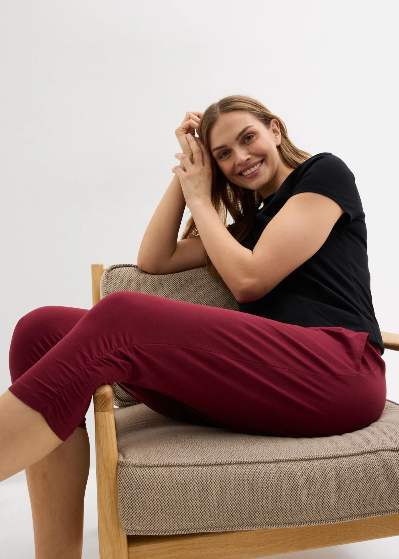 Jersey broek van een katoenmix • esdoornrood • bonprix online shop