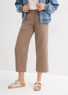 Pantaloni culotte din muselină de bumbac • gri-bej • magazin bonprix