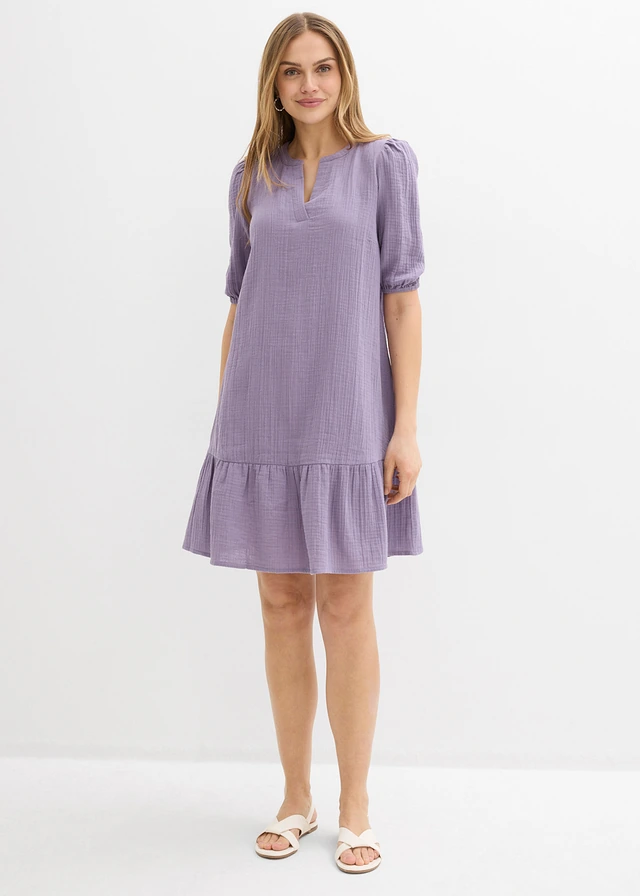 Robe en gaze de coton • violine fumé • product-page.page-title-suffix