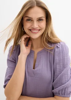 Robe en gaze de coton • violine fumé • Boutique bonprix