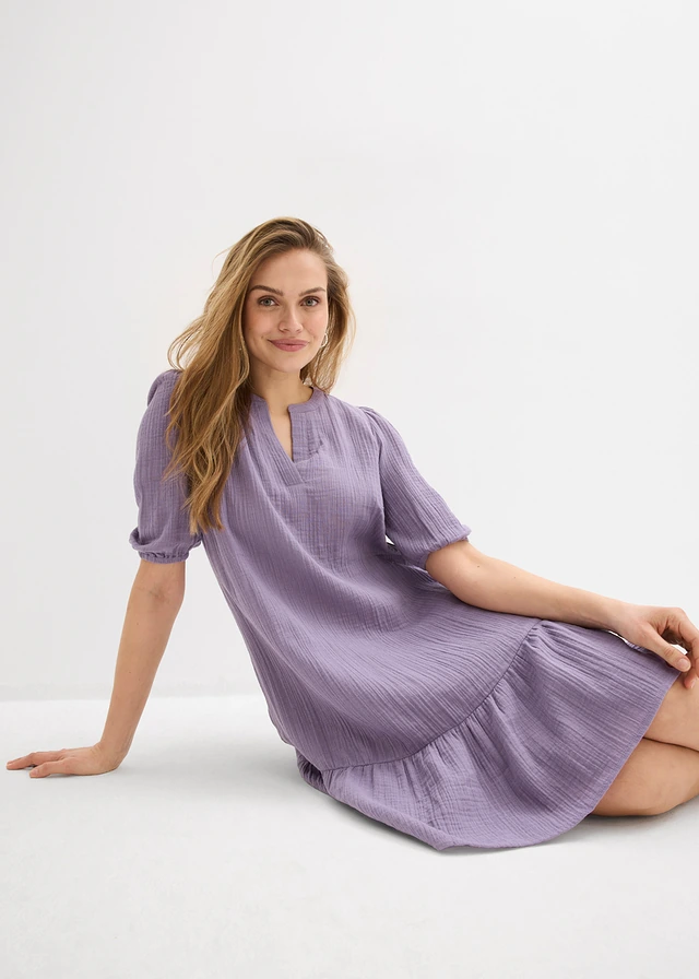 Robe en gaze de coton • violine fumé • product-page.page-title-suffix