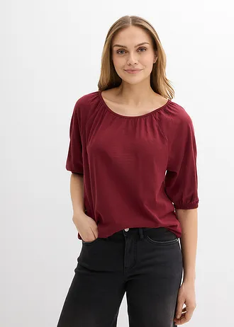 T-shirt z czystej bawełny organicznej • czerwony rubinowy • sklep bonprix