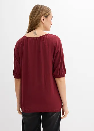 T-shirt z czystej bawełny organicznej • czerwony rubinowy • sklep bonprix