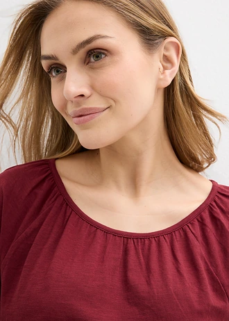 Bluză din bumbac organic 100% • roșu rubiniu • magazin bonprix