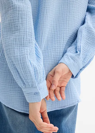 Dlouhá halenka ze vzdušného mušelínu • světle modrá • bonprix obchod