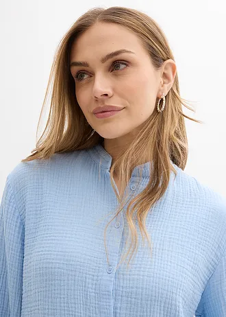 Lange blouse van luchtige mousseline • lichtblauw • bonprix online shop