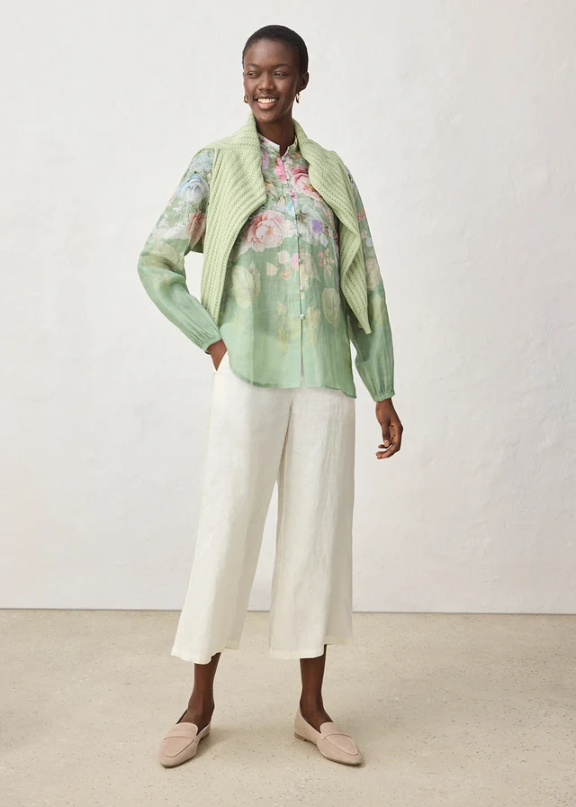 Tunique-blouse, Couleur: vert pâle floral