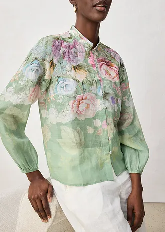 Tunică-bluză • verde pal floral • magazin bonprix