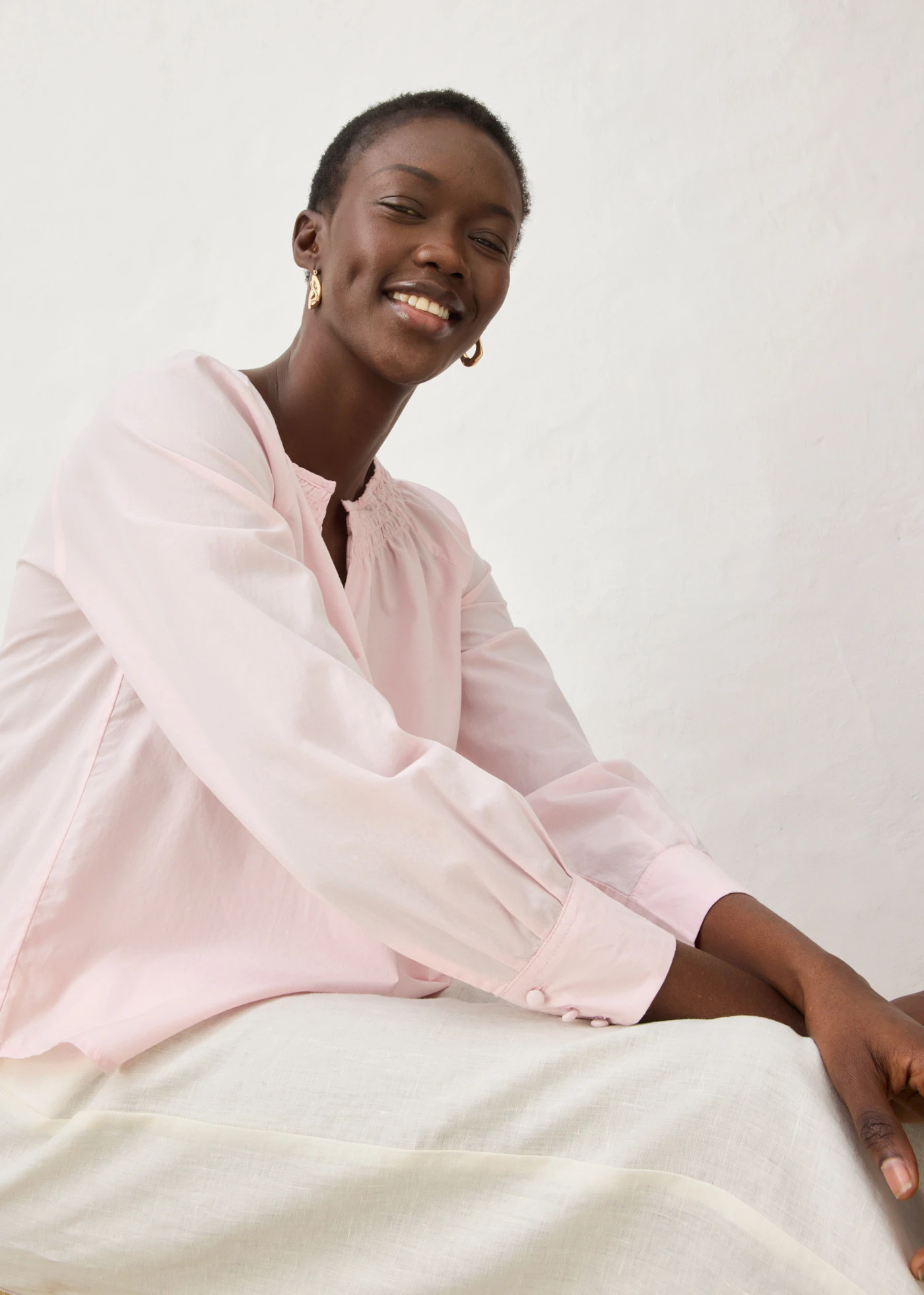 Tunică cu conţinut de mătase • roz deschis • magazin bonprix