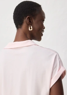 Wijd poloshirt met zijde • lichtroze • bonprix online shop