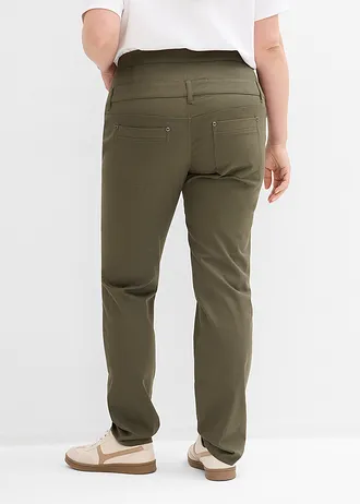Pantalon en twill extensible, Couleur: olive foncé