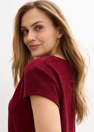 Rochie din tricot din frotir • roșu rubiniu • magazin bonprix