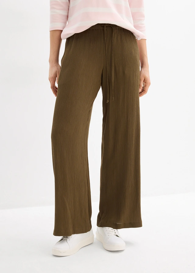 Palazzo broek van pure viscose • donkerolijfgroen • product-page.page-title-suffix