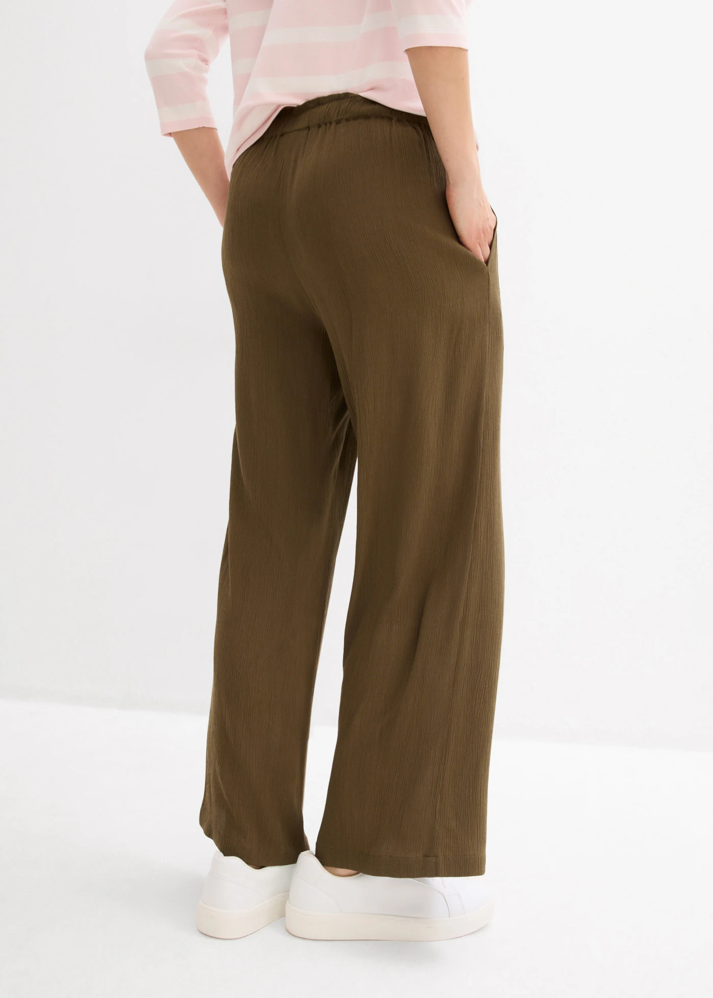 Pantalon palazzo 100% viscose • olive foncé • Boutique bonprix