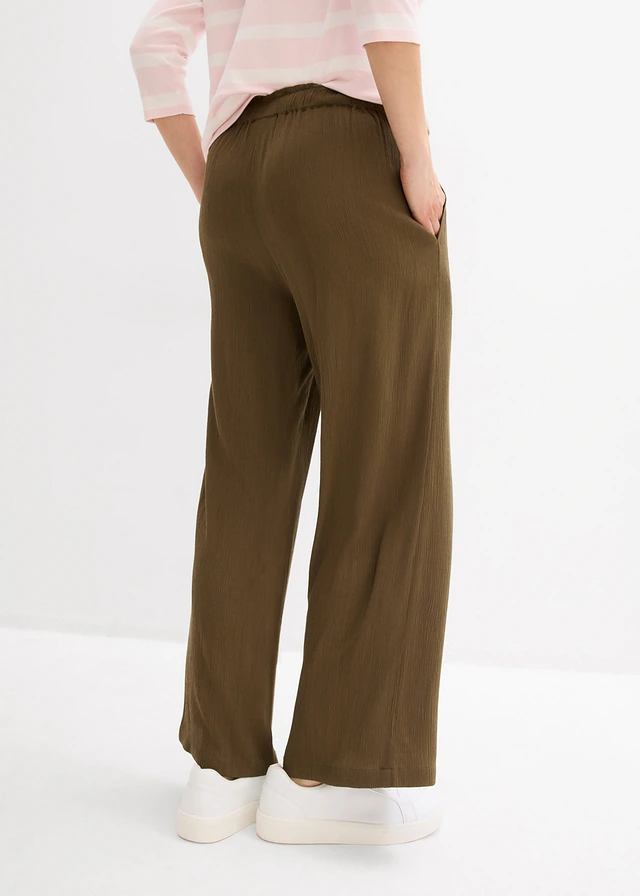 Pantalon palazzo 100% viscose • olive foncé • product-page.page-title-suffix