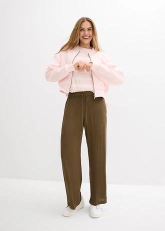 Pantaloni palazzo din viscoză 100% • oliv închis • magazin bonprix
