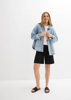 Bermudy z materiálu papertouch z bavlněné směsi • černá • bonprix obchod