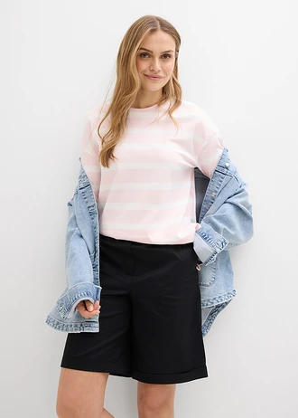 Papertouch bermuda pamut keverékből • fekete • bonprix áruház