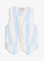 Mouwloze blazer in linnenlook, Kleur: wit-lichtblauw gestreept