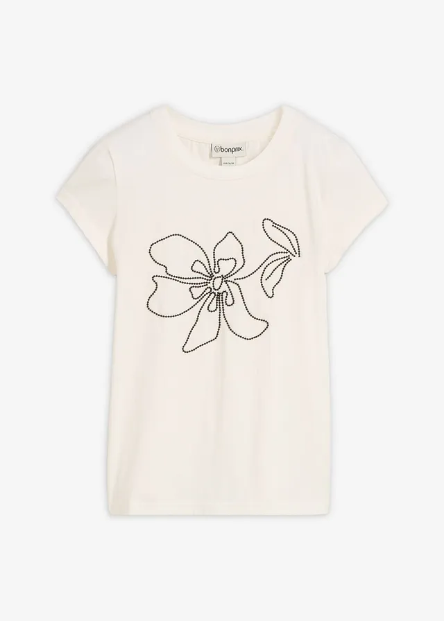 T-shirt en coton extensible • ecru • Boutique bonprix