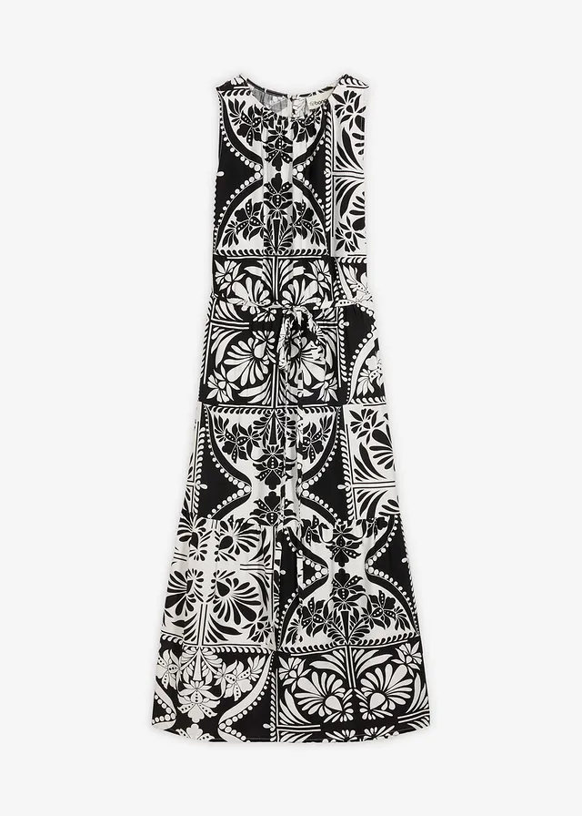 Midi jurk • zwart-wolwit met print • bonprix online shop