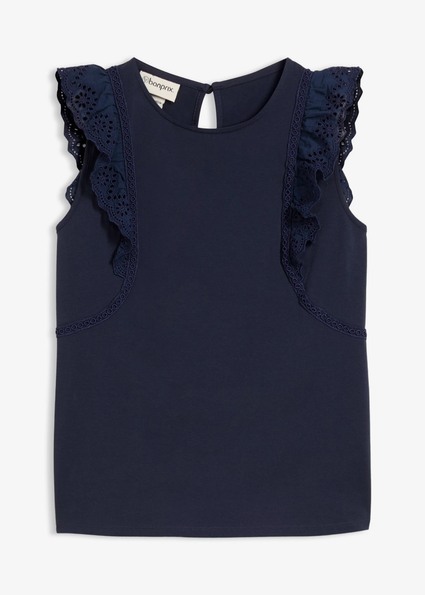 Top van katoenmix • donkerblauw • bonprix online shop