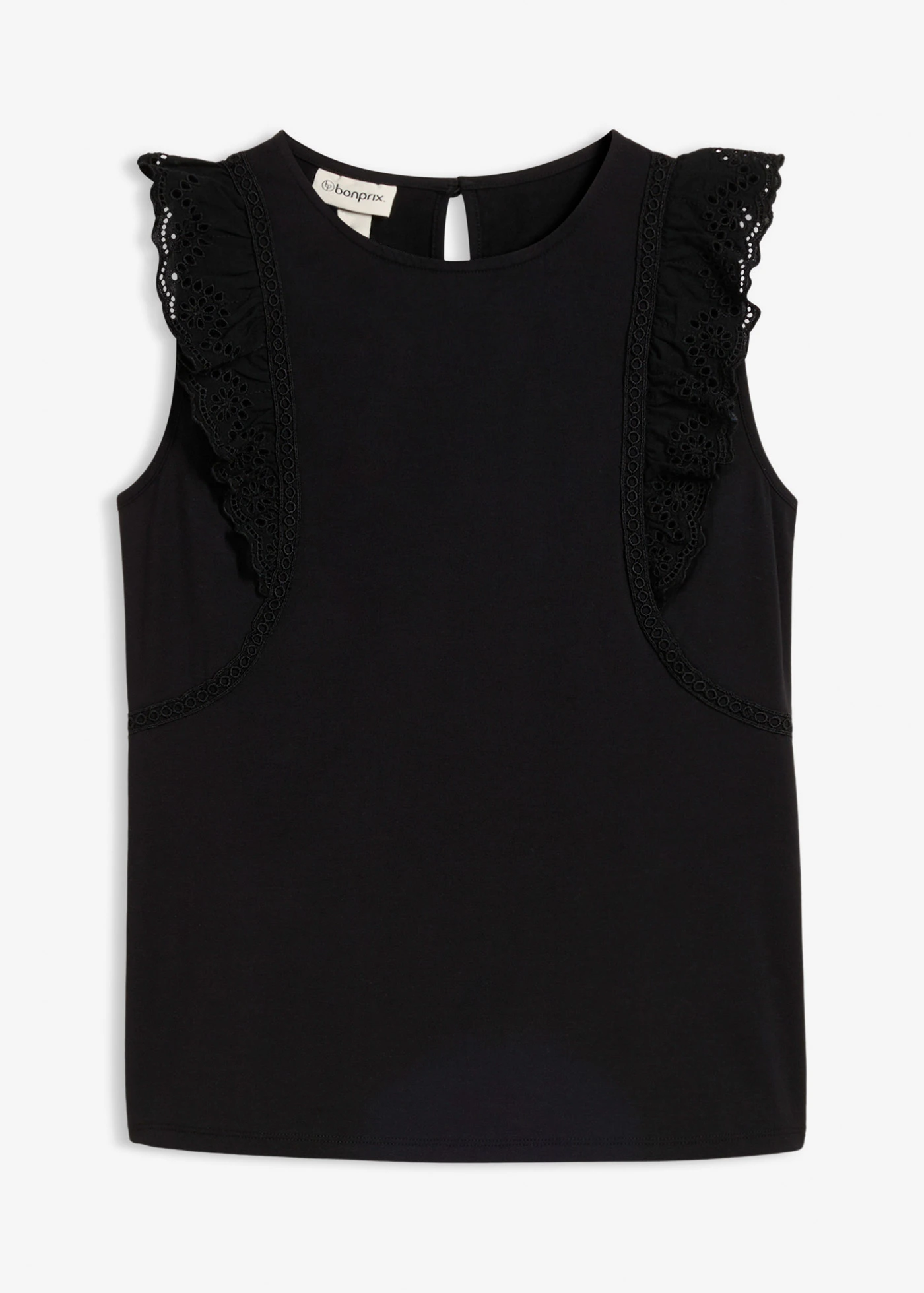 Top en coton extensible • noir • Boutique bonprix