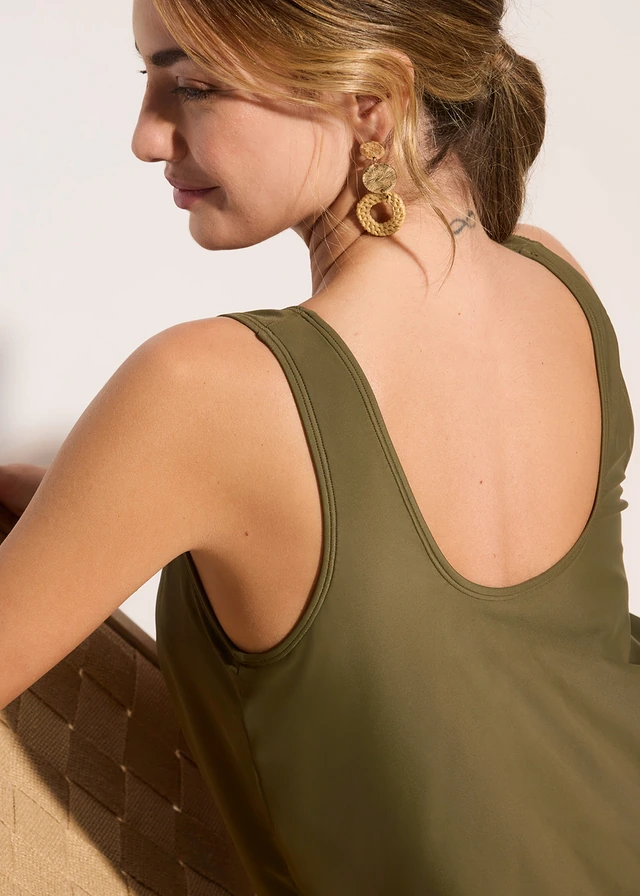 Haut de tankini oversize, coupe ballon • olive foncé • product-page.page-title-suffix