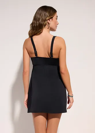 Top lung tankini • negru-albastru grafic • magazin bonprix