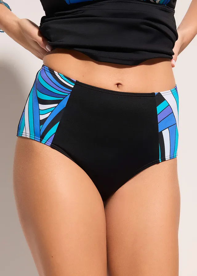 Bas de maillot taille haute • noir/bleu graphique • product-page.page-title-suffix