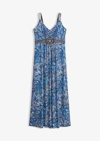 Maxi jurk met applicaties • arctisch blauw paisley • bonprix online shop