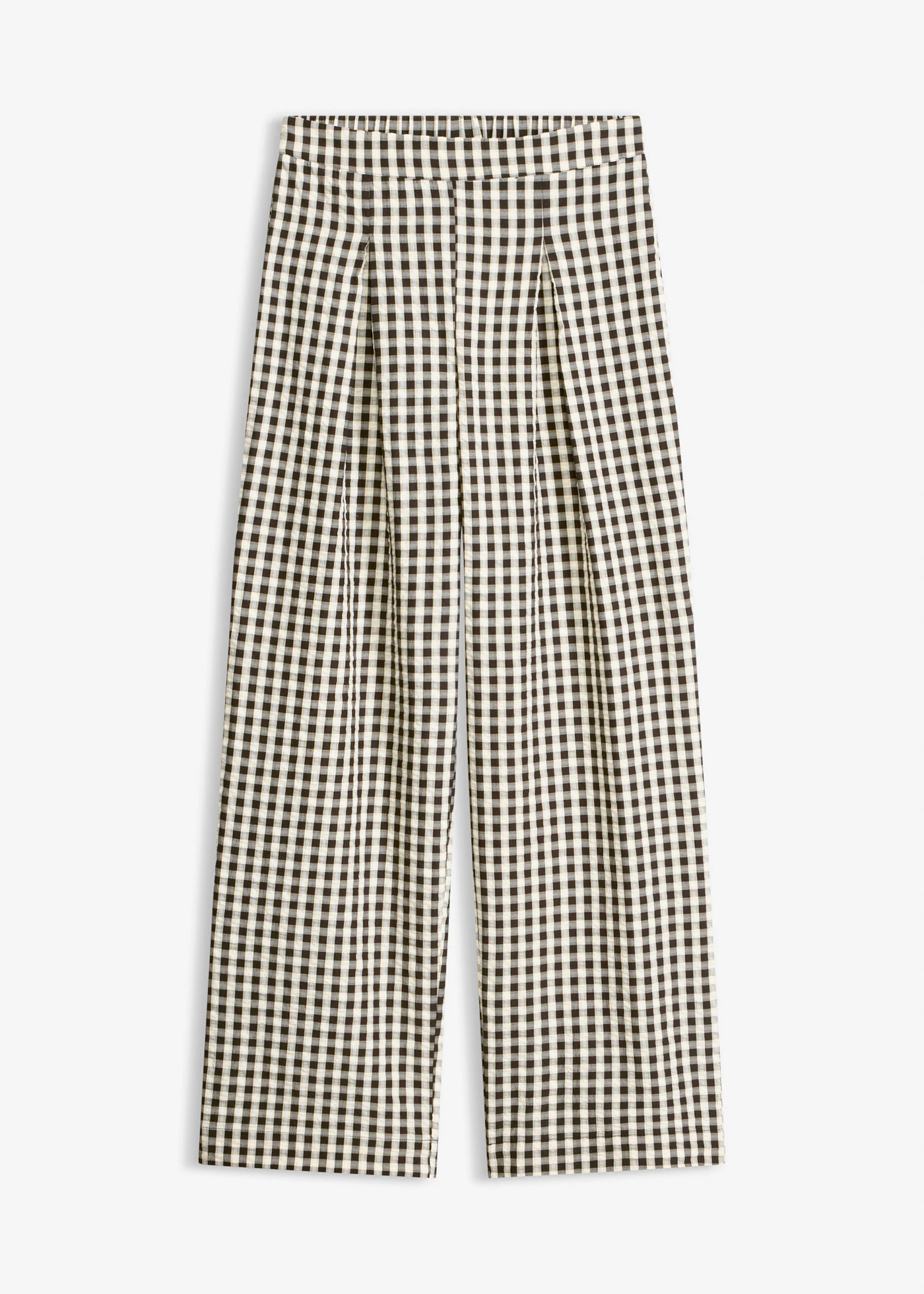 Pantalon large à pinces • jaune vanille-noir carreaux • Boutique bonprix