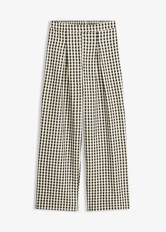 Pantalon large à pinces • jaune vanille-noir carreaux • Boutique bonprix