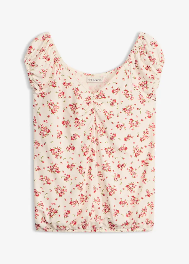 Shirt van viscosemix • wolwit gebloemd • bonprix online shop