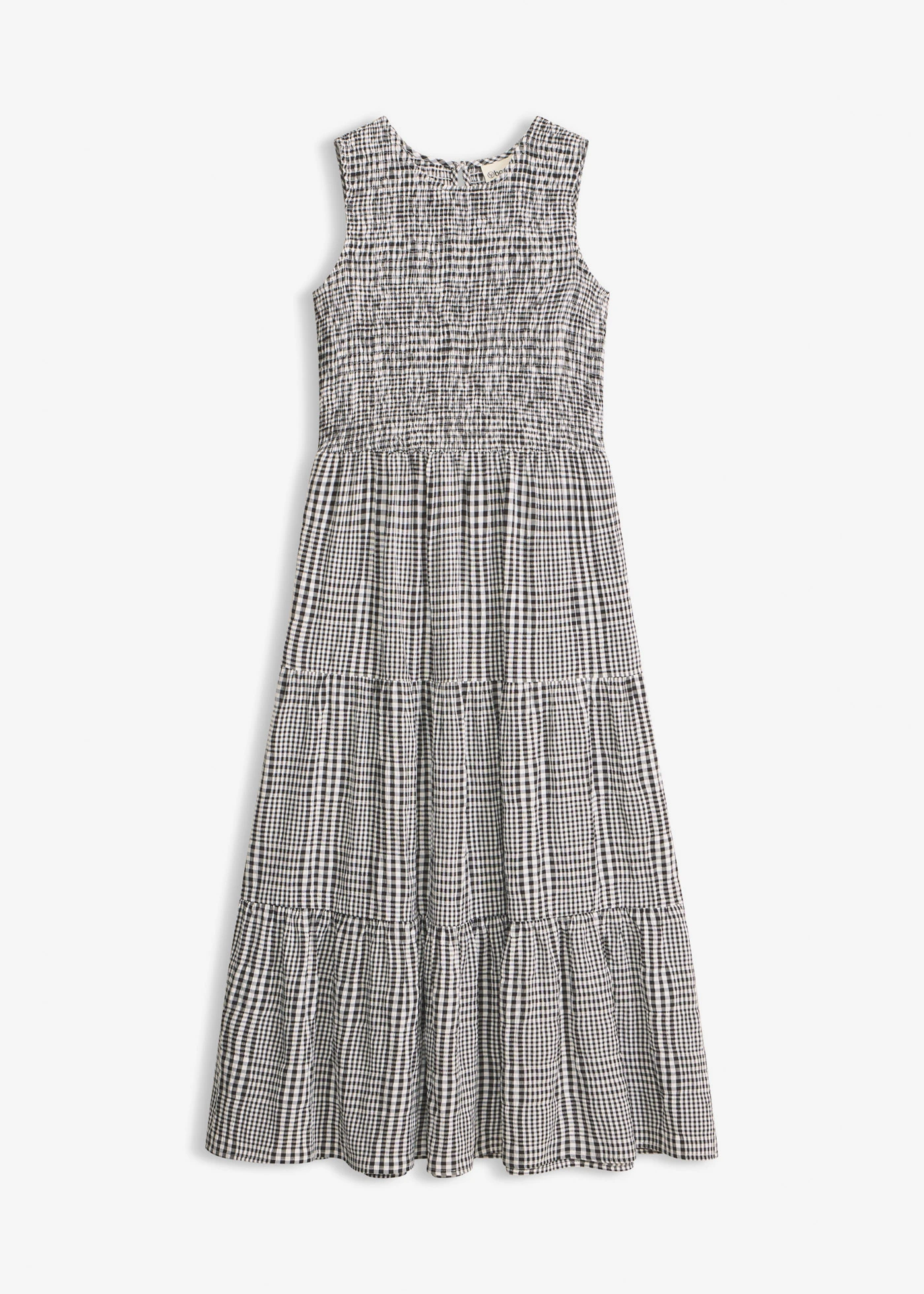 Robe midi • noir-écru carreaux • Boutique bonprix