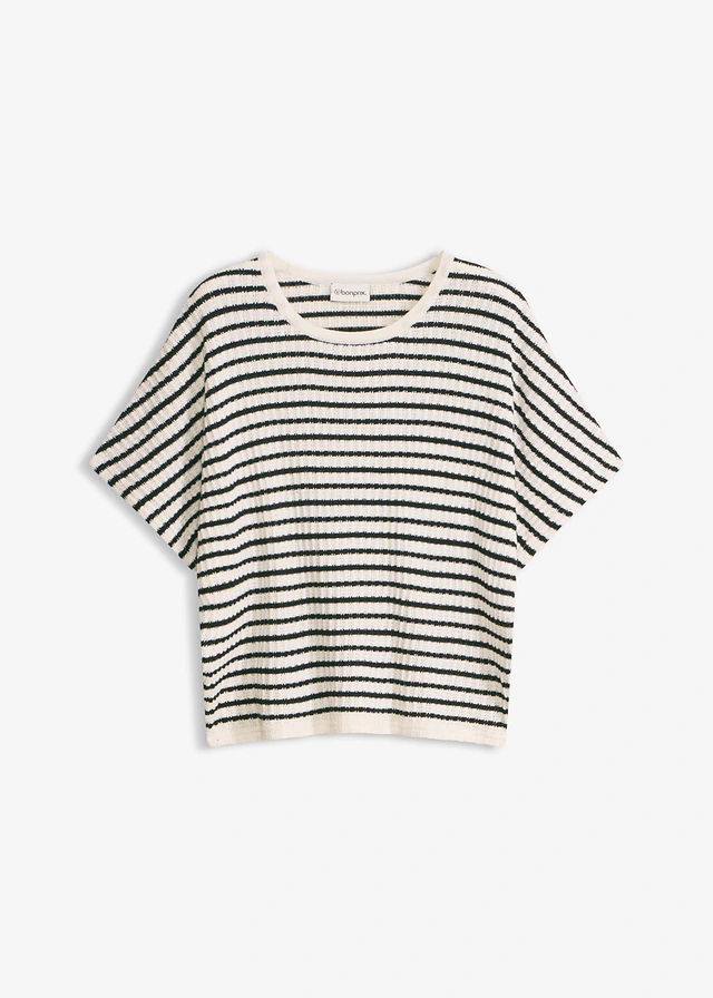 Gebreid shirt van een luchtige viscose-mix