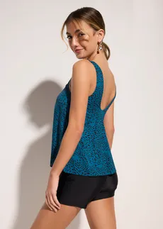 Maillot 1 pièce shorty • pétrole pois noir • Boutique bonprix