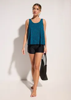 Maillot 1 pièce shorty • pétrole pois noir • Boutique bonprix