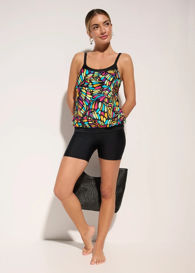 Tankini oversize avec cycliste (ens. 2 pces) • noir/multicolore graphique • product-page.page-title-suffix