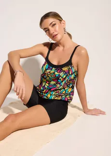 Tankiny oversize (2-dielne) • čierna-farebná grafická • obchod bonprix