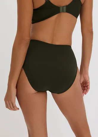 Lot de 2 slips maxi avec dentelle, Couleur: olive foncé