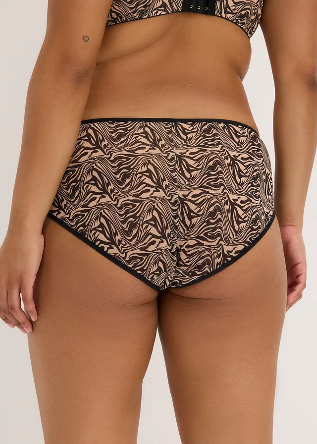 Slip maxi en mesh imprimé, Couleur: noir/zèbre