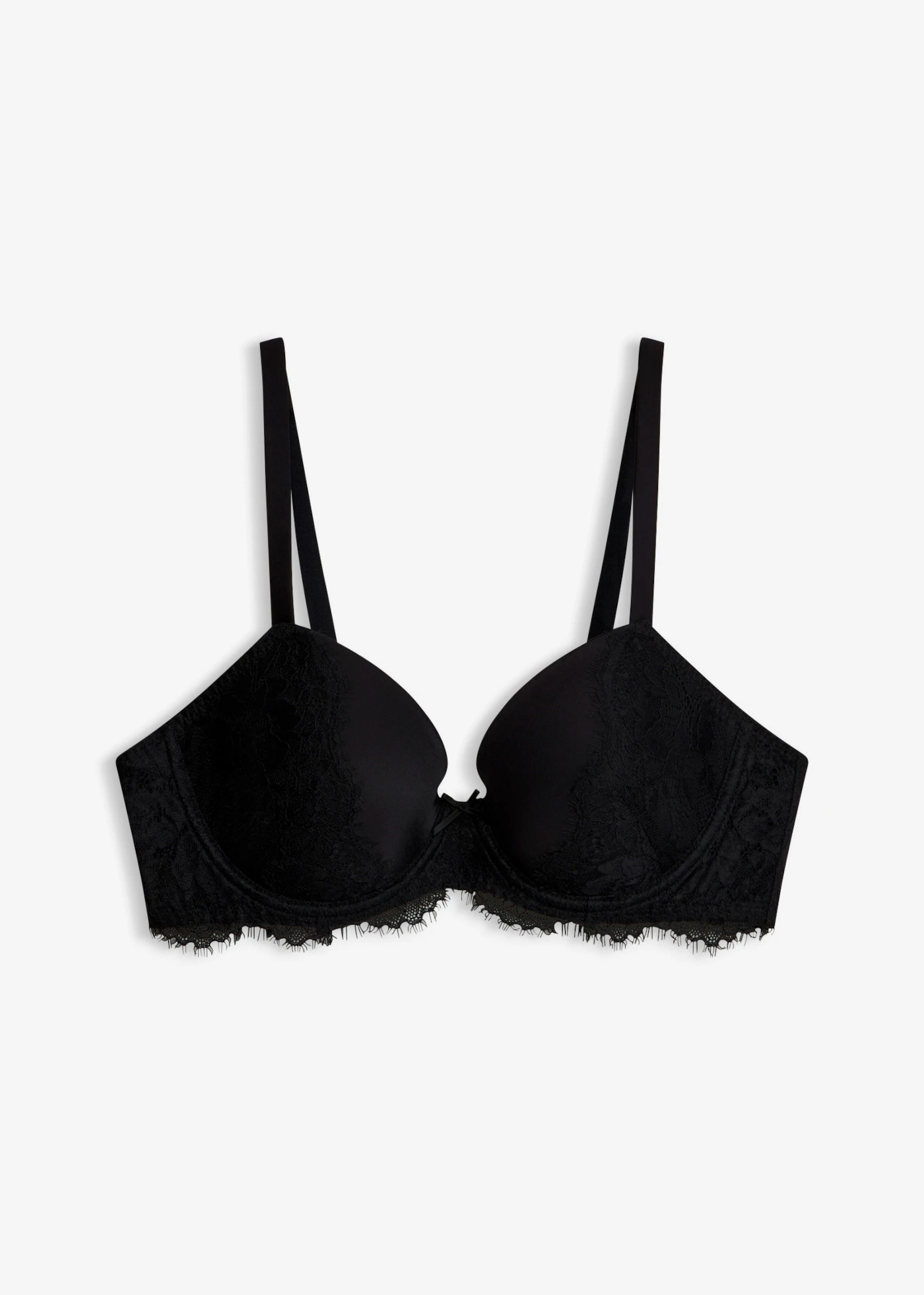 Soutien-gorge à coques en matière brillante • noir • Boutique bonprix