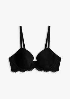 Soutien-gorge à coques en matière brillante • noir • Boutique bonprix